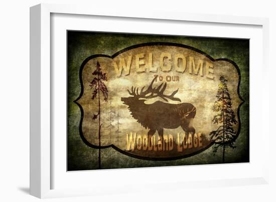 Welcome Lodge Elk-LightBoxJournal-Framed Giclee Print