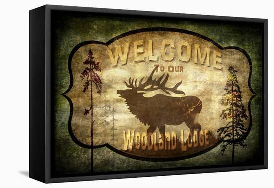 Welcome Lodge Elk-LightBoxJournal-Framed Stretched Canvas