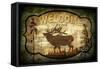 Welcome Lodge Elk-LightBoxJournal-Framed Stretched Canvas