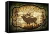 Welcome Lodge Elk-LightBoxJournal-Framed Stretched Canvas