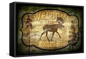 Welcome Lodge Moose-LightBoxJournal-Framed Stretched Canvas