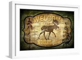 Welcome Lodge Moose-LightBoxJournal-Framed Giclee Print