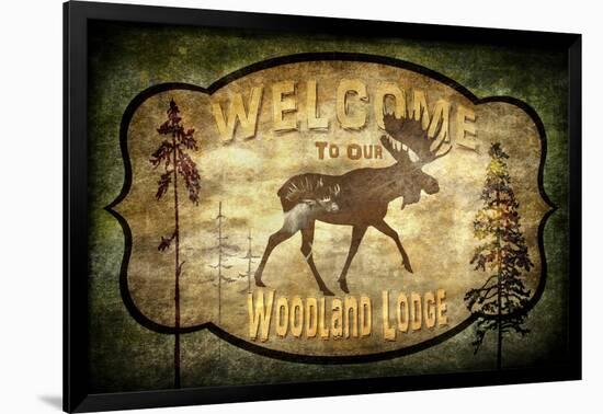 Welcome Lodge Moose-LightBoxJournal-Framed Giclee Print