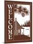 Welcome Log Cabin-Mark Frost-Mounted Giclee Print