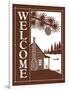 Welcome Log Cabin-Mark Frost-Framed Giclee Print