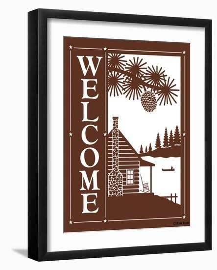 Welcome Log Cabin-Mark Frost-Framed Giclee Print