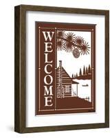 Welcome Log Cabin-Mark Frost-Framed Giclee Print