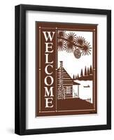 Welcome Log Cabin-Mark Frost-Framed Giclee Print