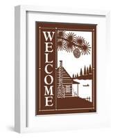 Welcome Log Cabin-Mark Frost-Framed Giclee Print