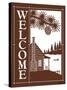 Welcome Log Cabin-Mark Frost-Stretched Canvas