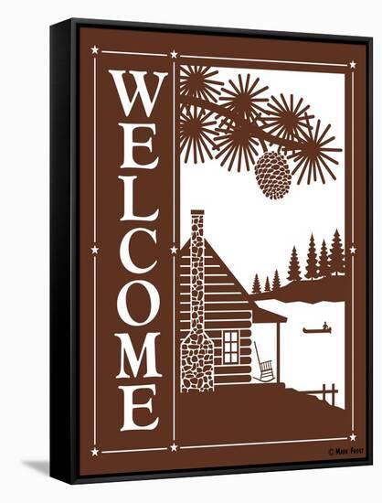 Welcome Log Cabin-Mark Frost-Framed Stretched Canvas