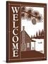 Welcome Log Cabin-Mark Frost-Stretched Canvas