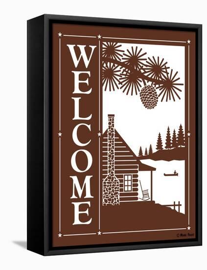 Welcome Log Cabin-Mark Frost-Framed Stretched Canvas