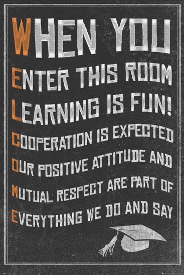 Welcome- New Classroom Motivational Poster-null-Lamina Framed Poster