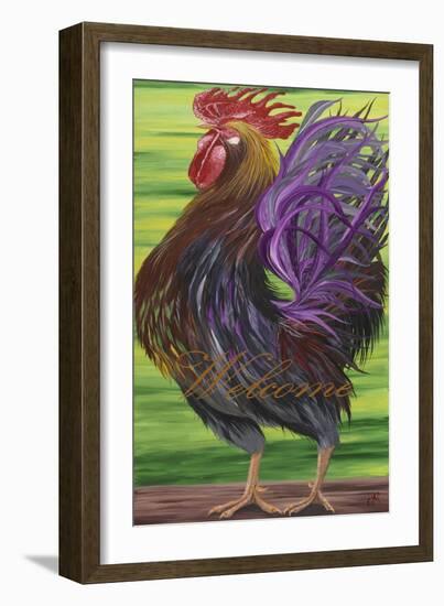 Welcome Rooster-Gigi Begin-Framed Giclee Print