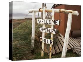 Welcome Sign, Cape Horn Island, Chile, South America-Ken Gillham-Stretched Canvas