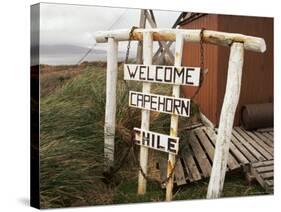 Welcome Sign, Cape Horn Island, Chile, South America-Ken Gillham-Stretched Canvas