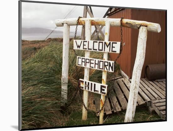 Welcome Sign, Cape Horn Island, Chile, South America-Ken Gillham-Mounted Photographic Print