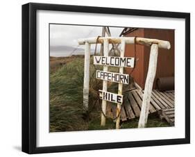 Welcome Sign, Cape Horn Island, Chile, South America-Ken Gillham-Framed Photographic Print