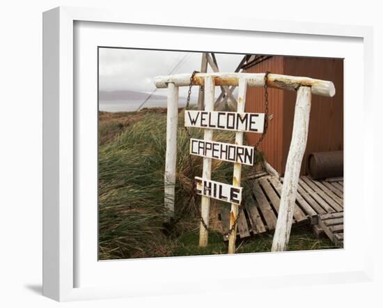 Welcome Sign, Cape Horn Island, Chile, South America-Ken Gillham-Framed Photographic Print