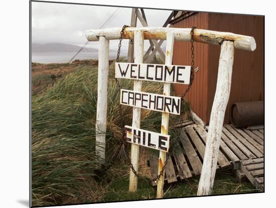 Welcome Sign, Cape Horn Island, Chile, South America-Ken Gillham-Mounted Photographic Print