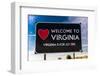 Welcome sign, entrance to the state of Virgina-null-Framed Photographic Print