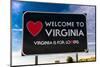 Welcome sign, entrance to the state of Virgina-null-Mounted Photographic Print