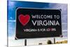 Welcome sign, entrance to the state of Virgina-null-Stretched Canvas