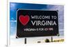 Welcome sign, entrance to the state of Virgina-null-Framed Photographic Print