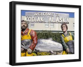 Welcome Sign, Kodiak Island, Kodiak, Alaska, USA-Ken Gillham-Framed Photographic Print