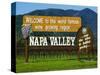 Welcome Sign, Napa Valley, California-John Alves-Stretched Canvas