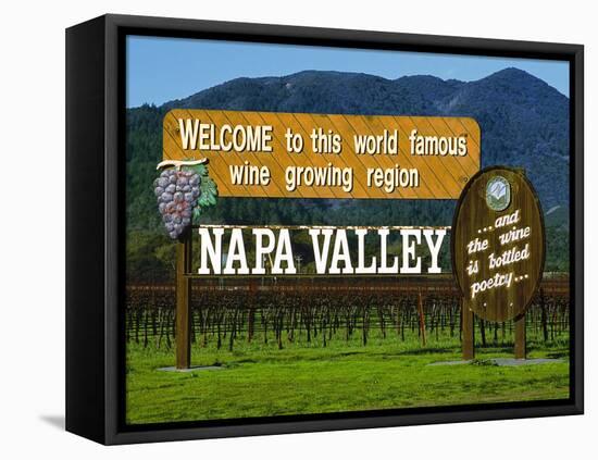 Welcome Sign, Napa Valley, California-John Alves-Framed Stretched Canvas