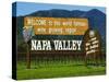 Welcome Sign, Napa Valley, California-John Alves-Stretched Canvas