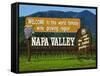 Welcome Sign, Napa Valley, California-John Alves-Framed Stretched Canvas