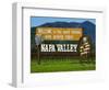 Welcome Sign, Napa Valley, California-John Alves-Framed Photographic Print