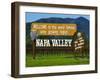 Welcome Sign, Napa Valley, California-John Alves-Framed Photographic Print