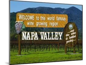 Welcome Sign, Napa Valley, California-John Alves-Mounted Photographic Print