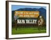 Welcome Sign, Napa Valley, California-John Alves-Framed Photographic Print