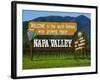 Welcome Sign, Napa Valley, California-John Alves-Framed Photographic Print