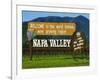 Welcome Sign, Napa Valley, California-John Alves-Framed Photographic Print