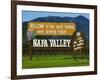 Welcome Sign, Napa Valley, California-John Alves-Framed Photographic Print