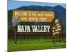 Welcome Sign, Napa Valley, California-John Alves-Mounted Photographic Print