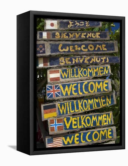 Welcome Signs, Laem Tong Beach, Phi Phi Don Island, Thailand, Southeast Asia, Asia-Sergio Pitamitz-Framed Stretched Canvas