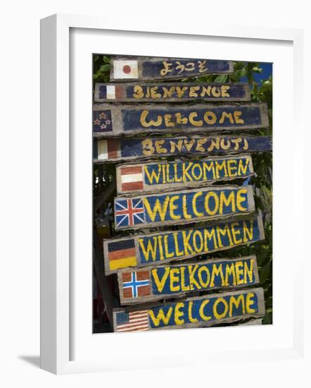 Welcome Signs, Laem Tong Beach, Phi Phi Don Island, Thailand, Southeast Asia, Asia-Sergio Pitamitz-Framed Photographic Print