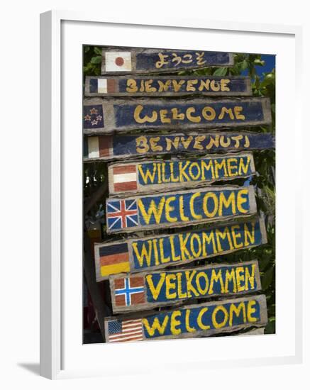 Welcome Signs, Laem Tong Beach, Phi Phi Don Island, Thailand, Southeast Asia, Asia-Sergio Pitamitz-Framed Photographic Print