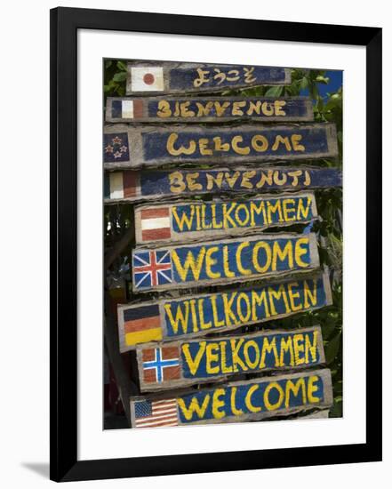 Welcome Signs, Laem Tong Beach, Phi Phi Don Island, Thailand, Southeast Asia, Asia-Sergio Pitamitz-Framed Photographic Print