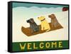 Welcome Sled Dogs-Stephen Huneck-Framed Stretched Canvas