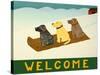 Welcome Sled Dogs-Stephen Huneck-Stretched Canvas