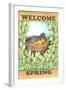 Welcome spring robin-Melinda Hipsher-Framed Giclee Print