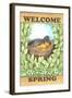 Welcome spring robin-Melinda Hipsher-Framed Giclee Print